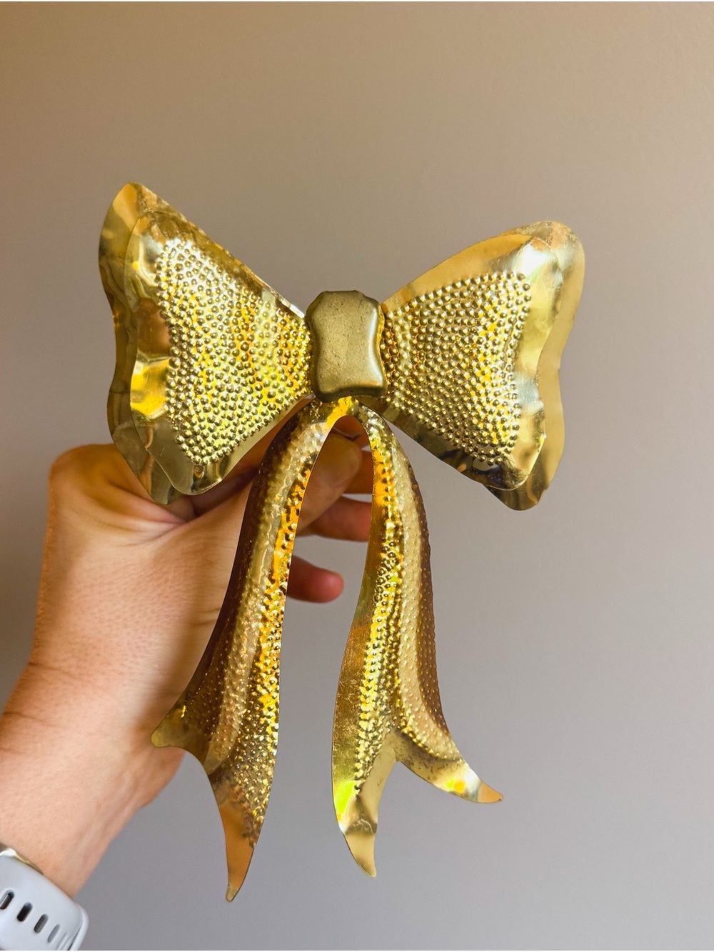 Vintage brass metal bow decor for wreath, floral, ribbon, etc